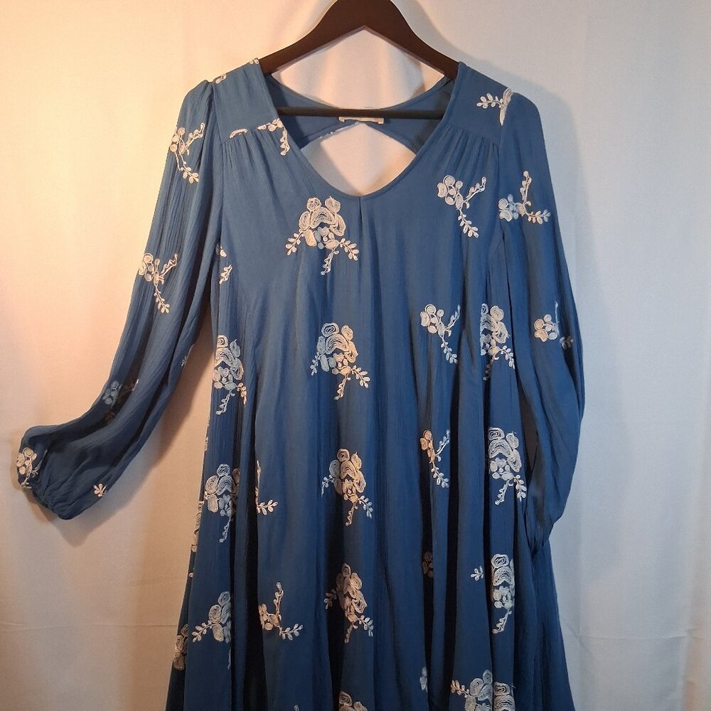 Attard State Women's Bohemian Aqua Blue Tunic Dress Size Small